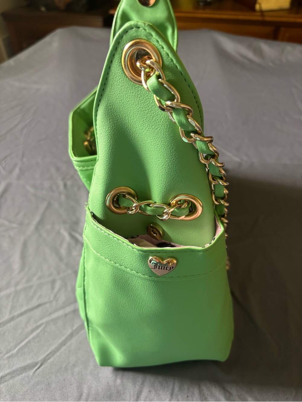 Juicy Couture Lime Green Quilted Chain-Handle Shoulder Bag - Picture 4 of 8